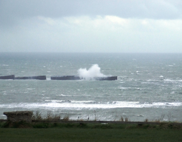 2008_0322_Calvados0004.JPG - After 60 Years Still Standing Strong in a Heavy Storm(Wave is 40 MTR High)